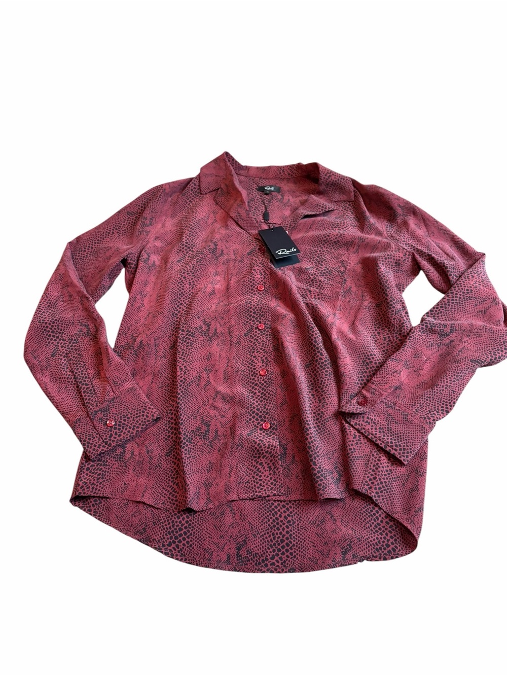 RAILS Rebel red python silk button down - Picture 2 of 5